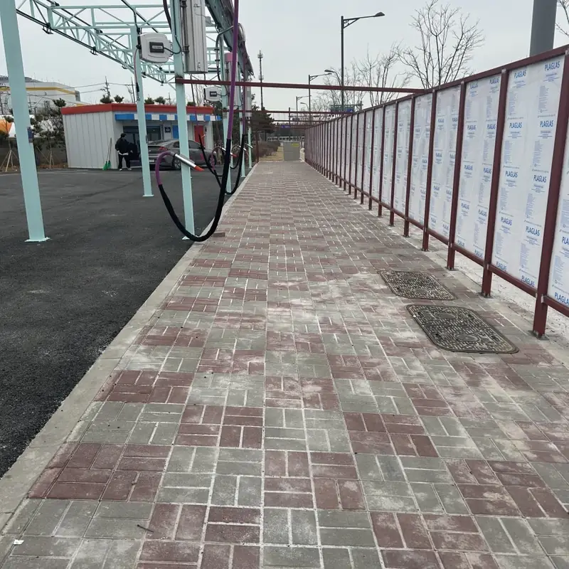 세차장 진입로 스토퍼 설치 전